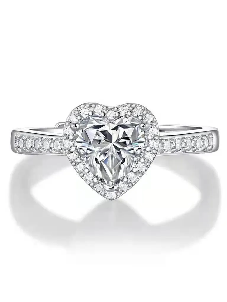 RSR 312 Tied Heart Shape Moissanite Ring 1.0 Carat