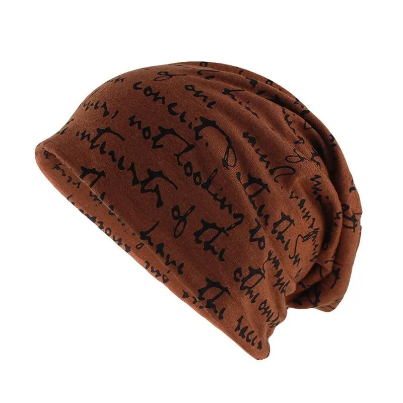 Scribbled Letters Style Cotton Beanie or Skullie