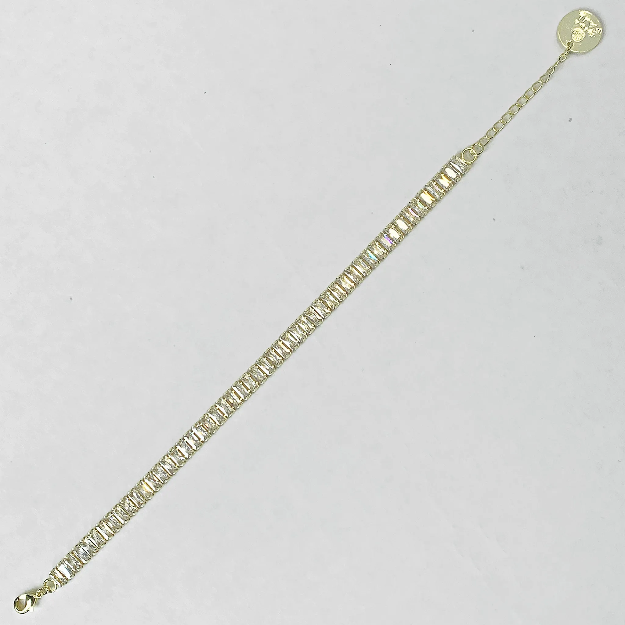 Sheila Fajl Bettina Tennis Bracelet in Clear Cubic Zirconia and Gold Plated