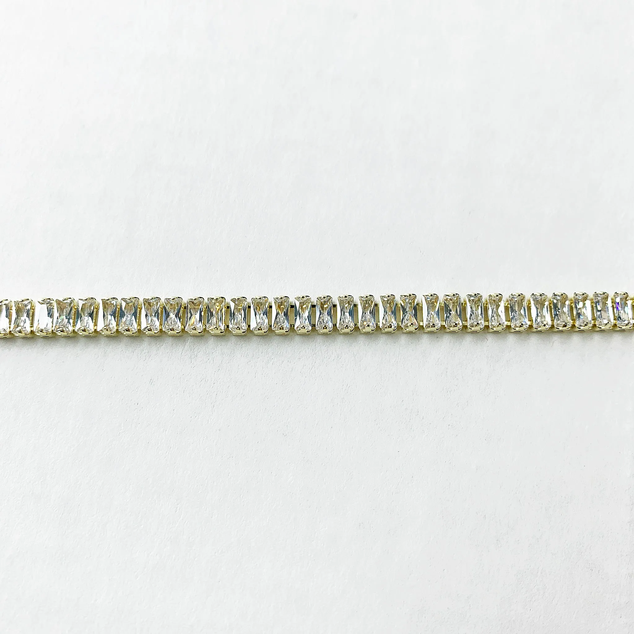 Sheila Fajl Bettina Tennis Bracelet in Clear Cubic Zirconia and Gold Plated