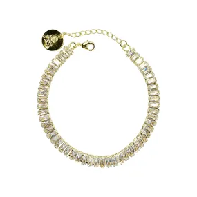 Sheila Fajl Bettina Tennis Bracelet in Clear Cubic Zirconia and Gold Plated