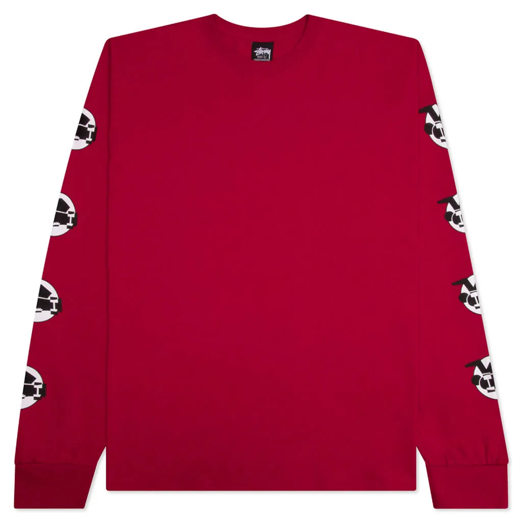 Skateman LS Tee - Dark Red