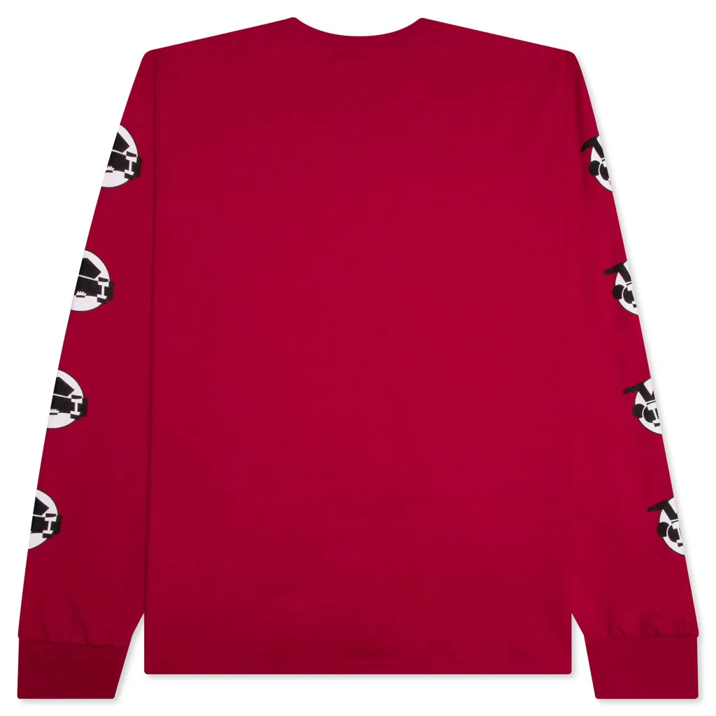 Skateman LS Tee - Dark Red