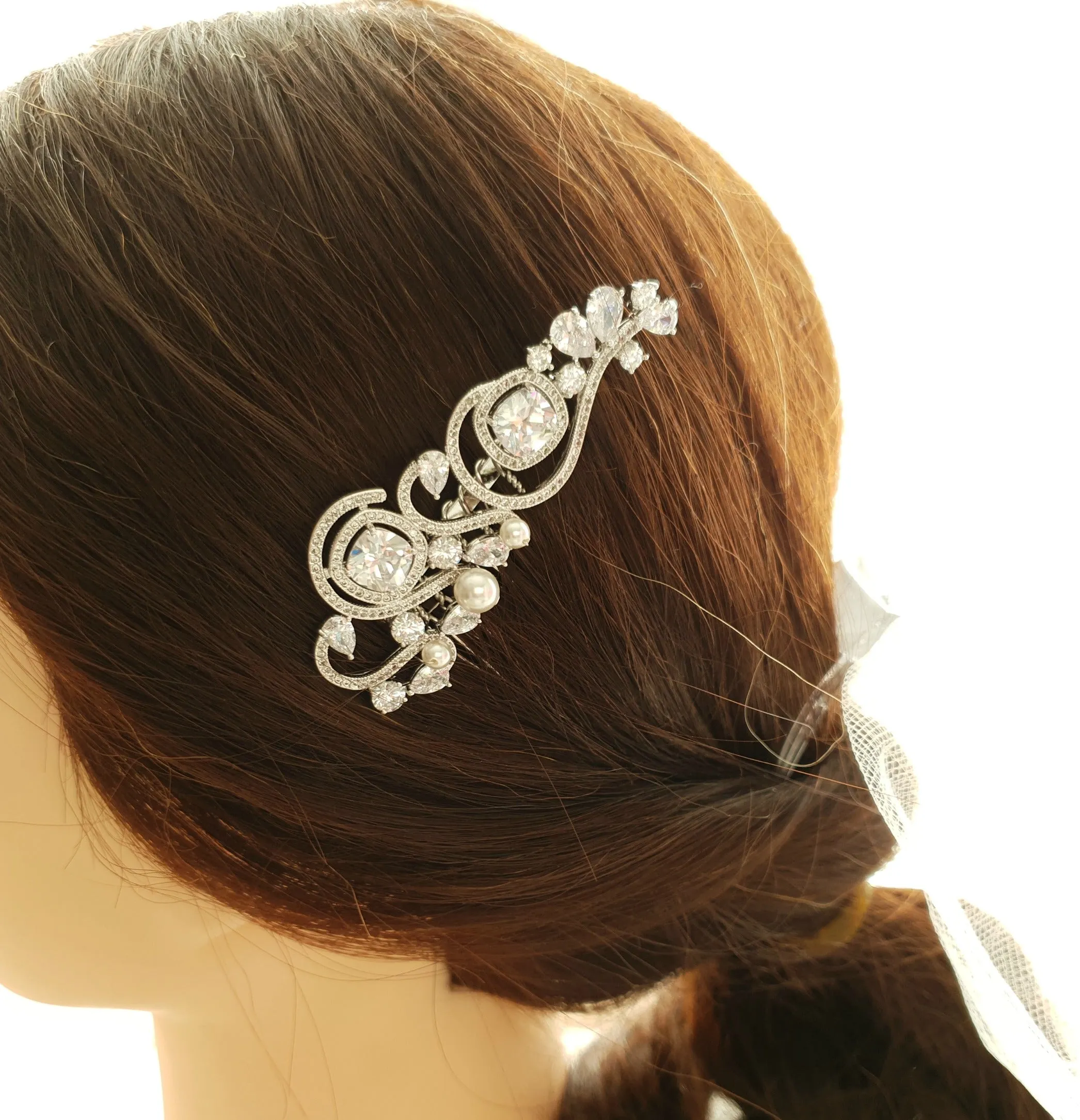 Small Light Gold Color Wedding Hair Comb- Casey