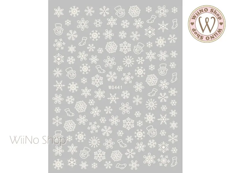 Snowflake Glow in the Dark Adhesive Nail Art Sticker - 1 pc (WG441GD)