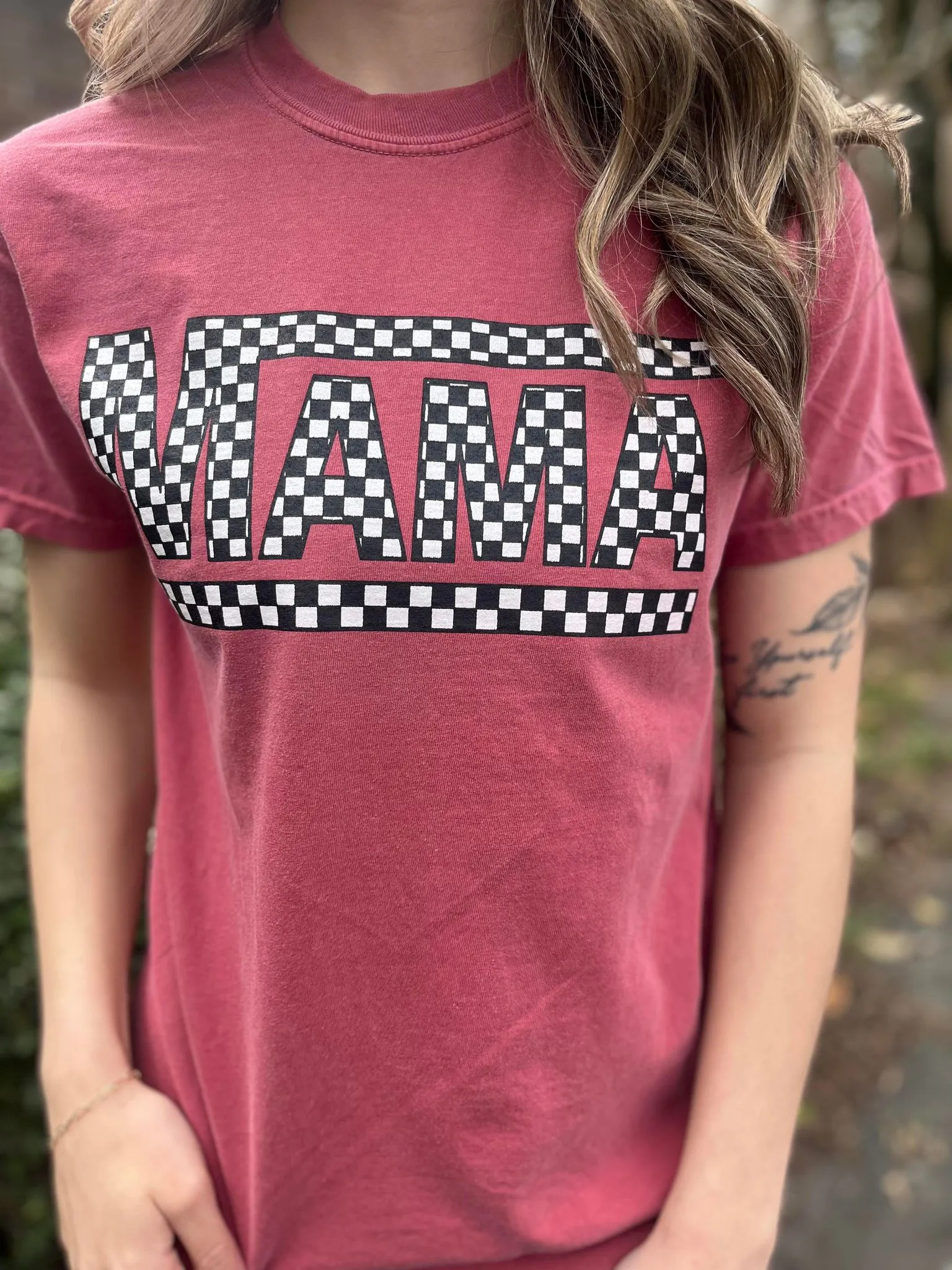 Spring Checkered Mama Tee