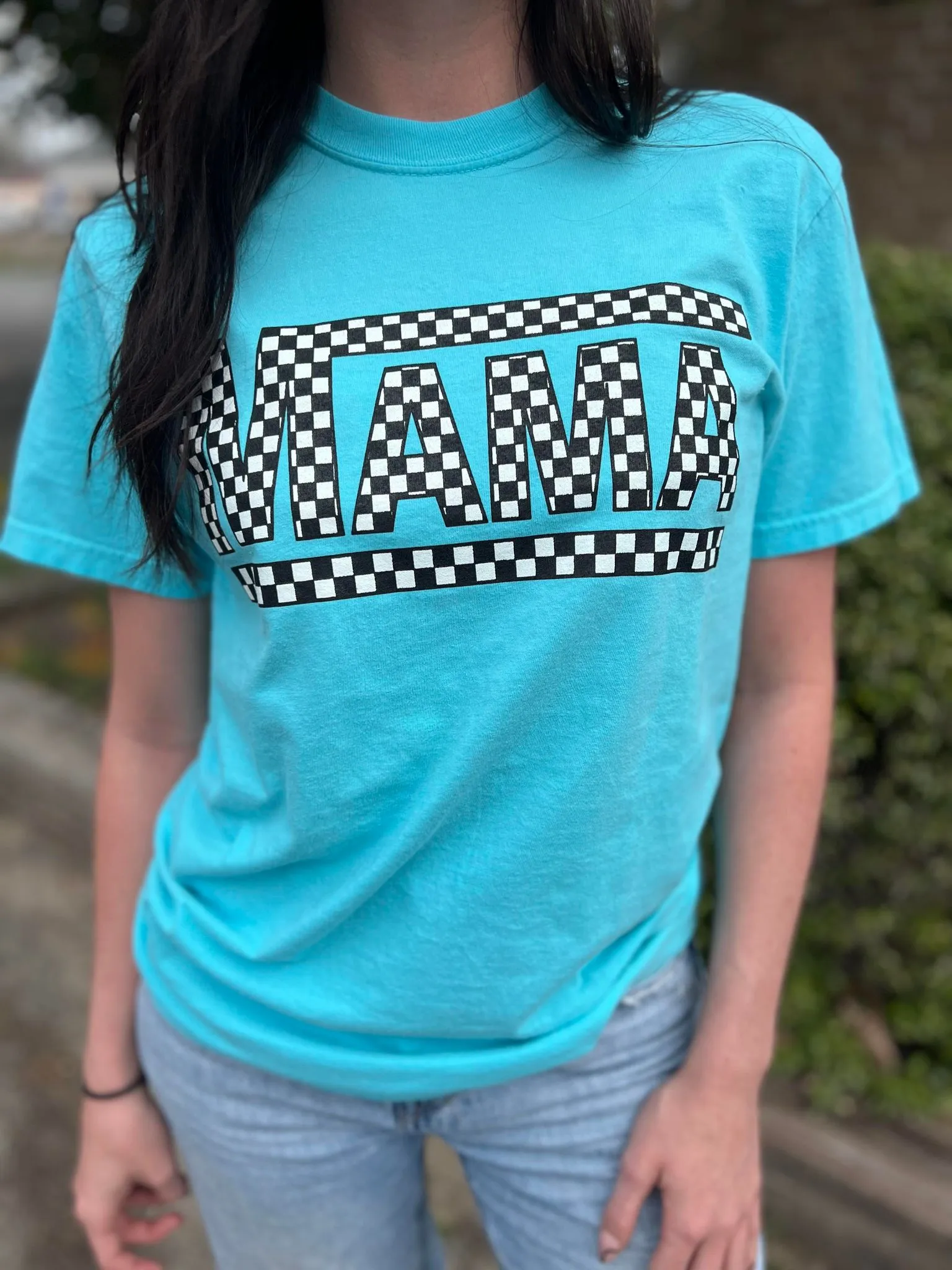 Spring Checkered Mama Tee