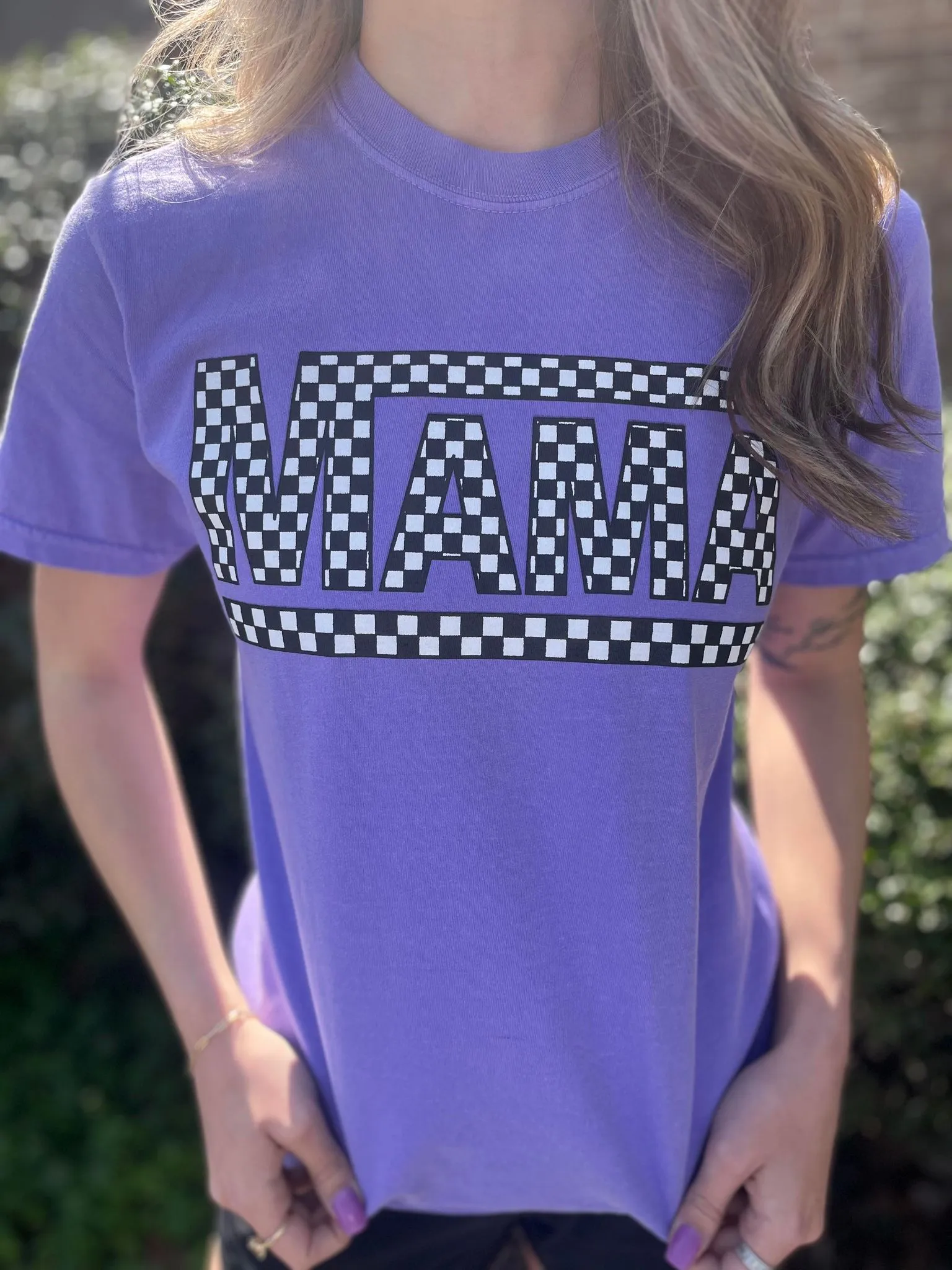 Spring Checkered Mama Tee