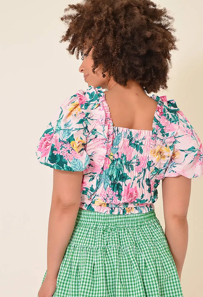 Tandy Puff Sleeve Top-Garden Club