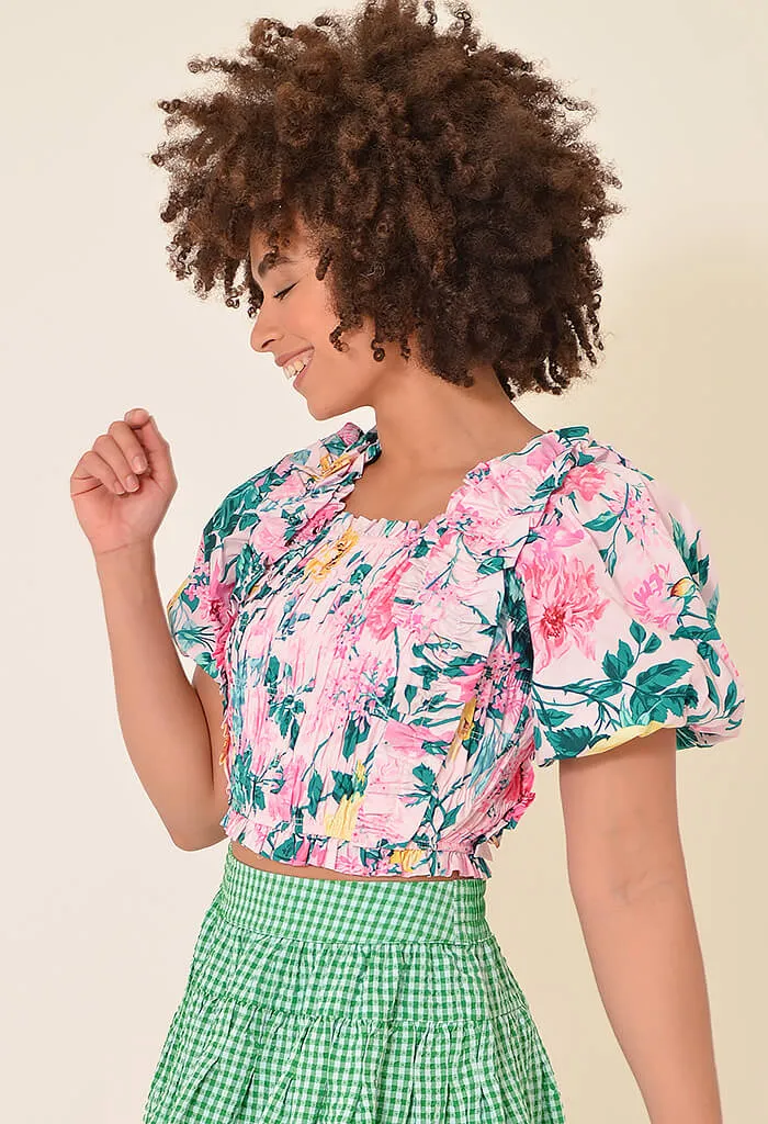 Tandy Puff Sleeve Top-Garden Club