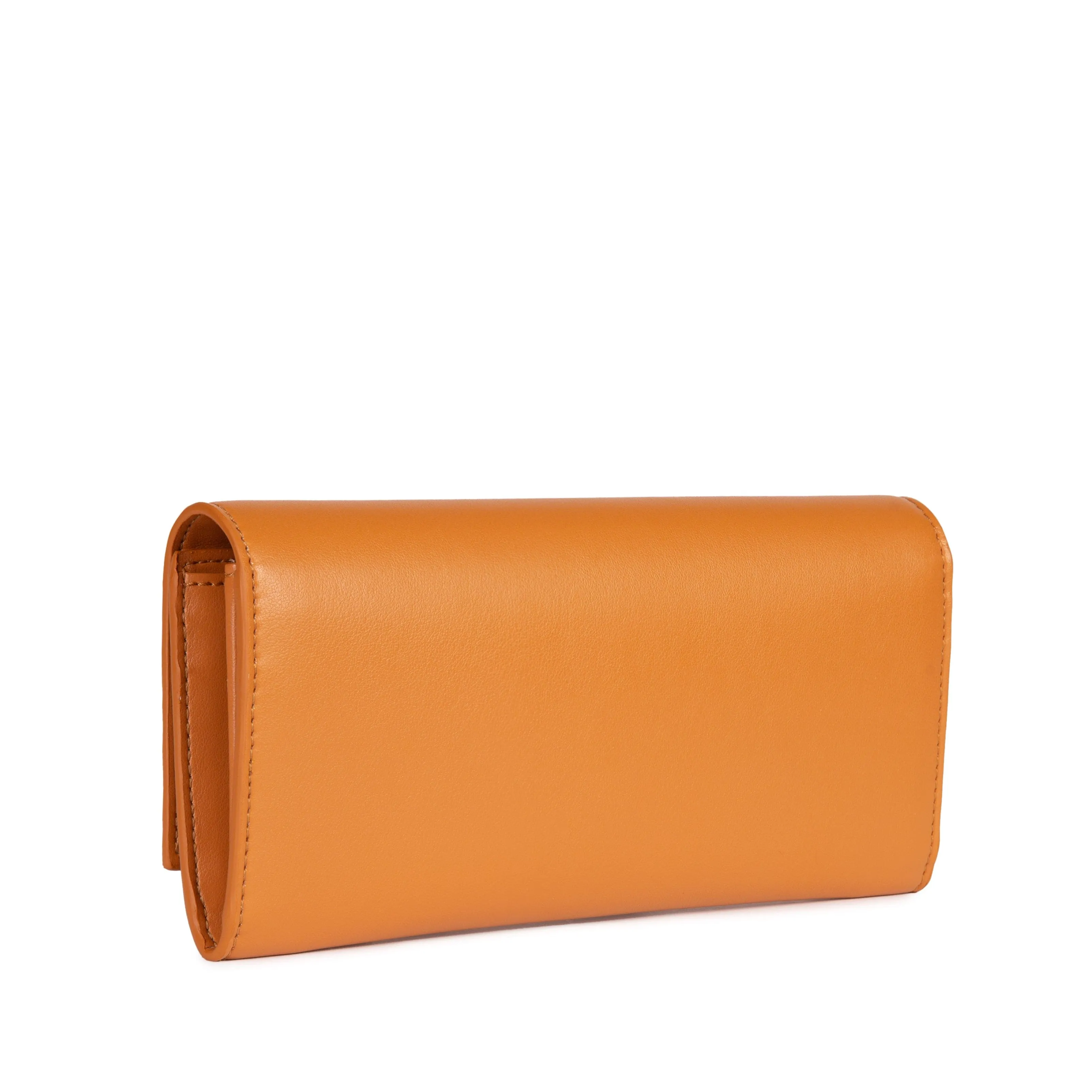 The Cosette Apple Leather Vegan Continental Wallet | Pumpkin