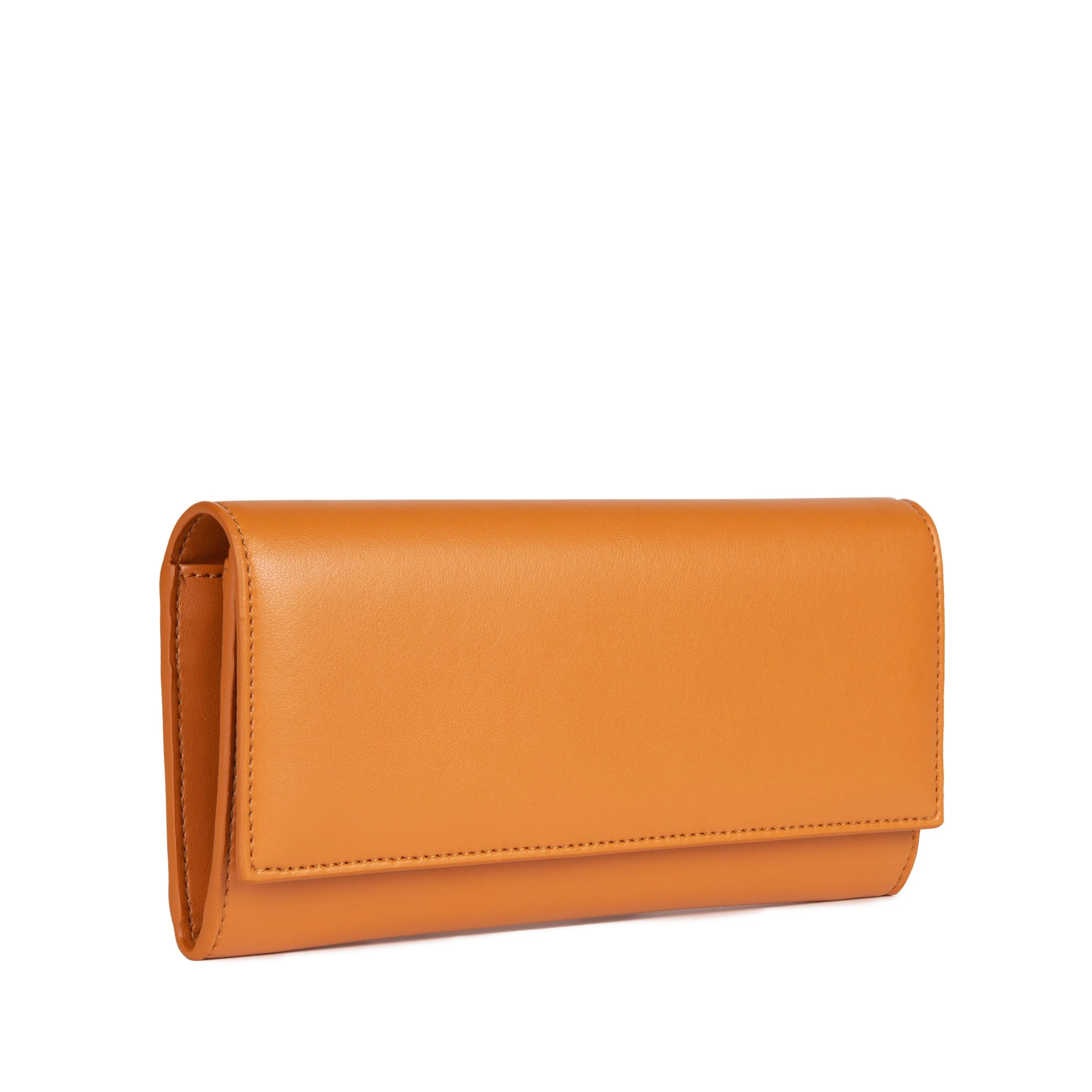 The Cosette Apple Leather Vegan Continental Wallet | Pumpkin