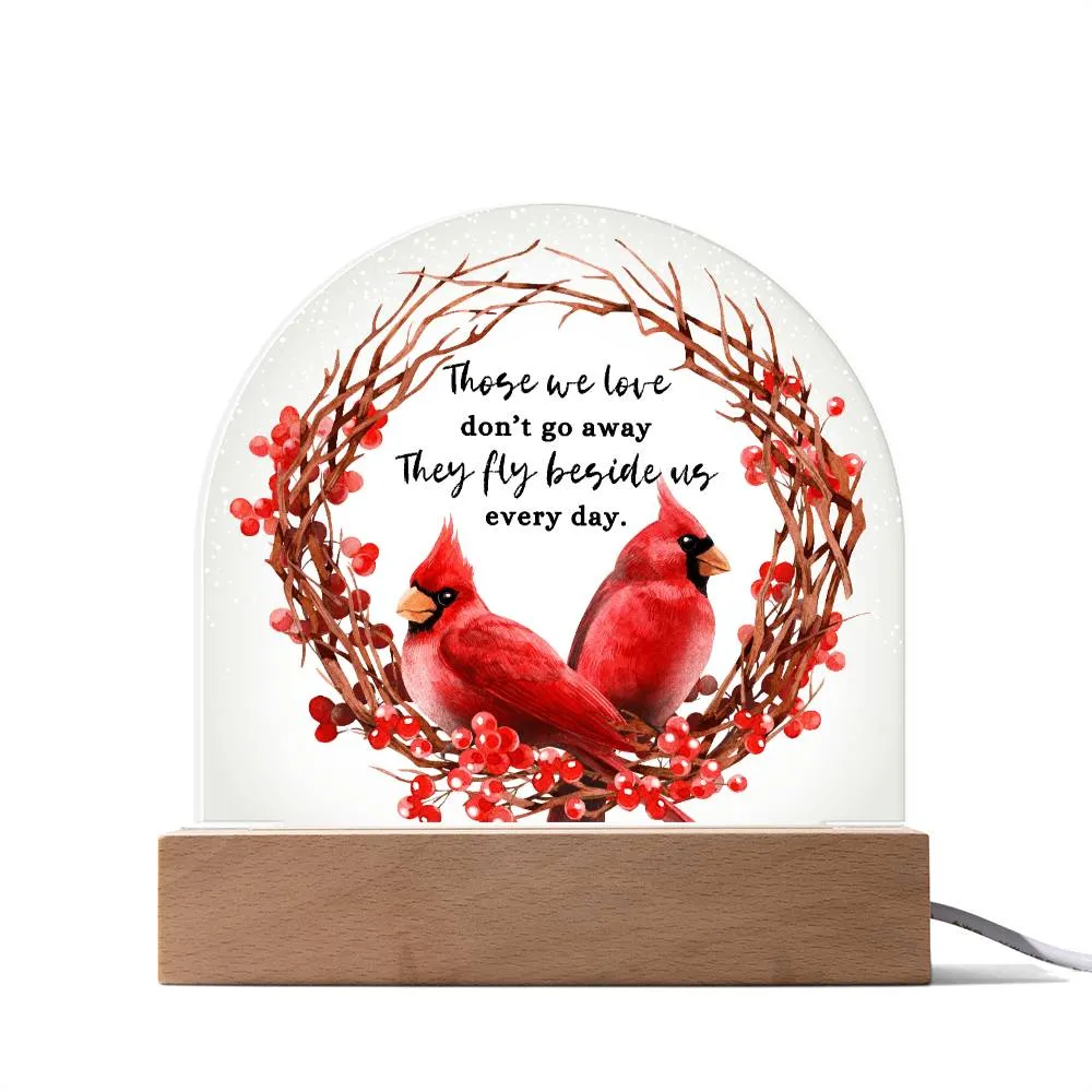 Those We Love Don't Go Away Christmas Memorial Couple Cardinal LED Nightlight Acrylic Desktop Art