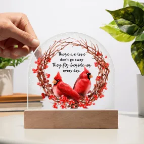 Those We Love Don't Go Away Christmas Memorial Couple Cardinal LED Nightlight Acrylic Desktop Art