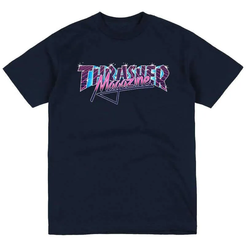 Thrasher Vice Logo Tee Navy Blue