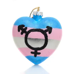 Transgender Pride Heart Ornament