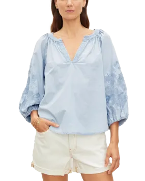 Trina 3/4 Sleeve Top (Chambray)