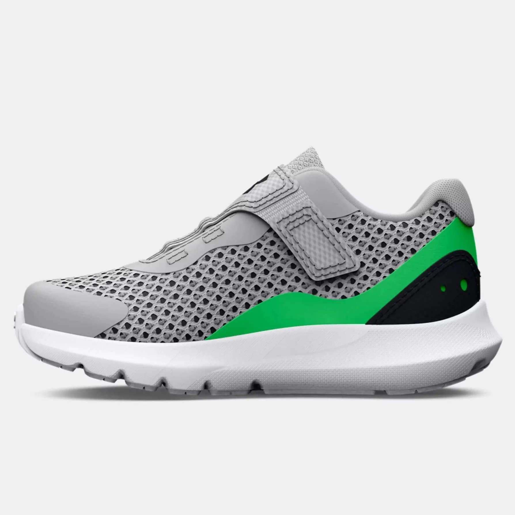 Under Armour Mod Grey/Green Screen/Black Surge 3 A/C Toddler Sneaker