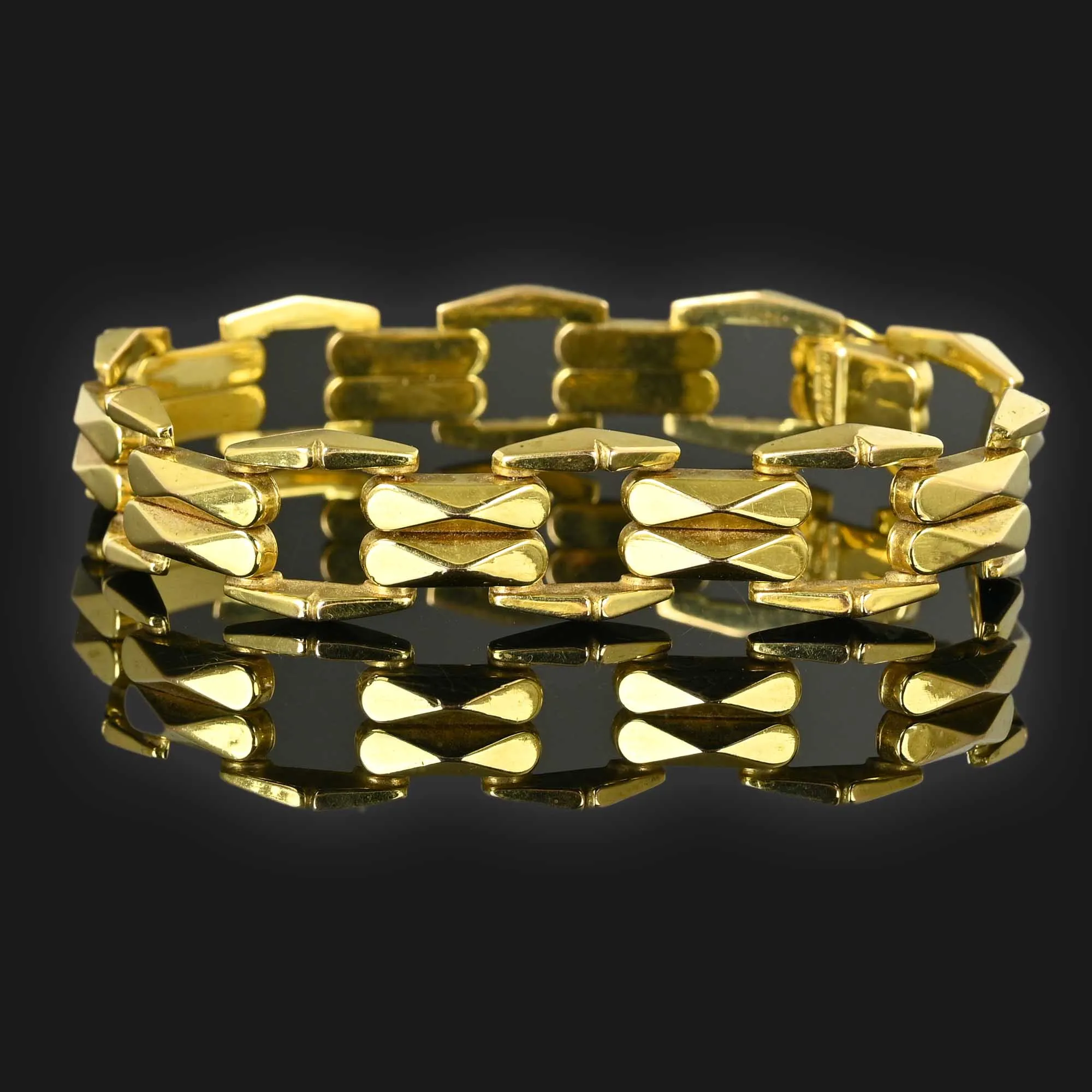 Vintage 18K Gold Panther Link Style Bracelet