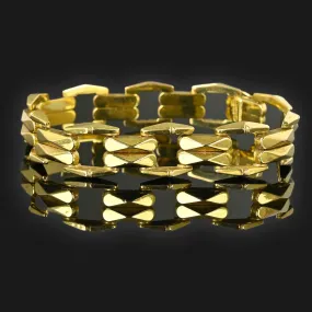 Vintage 18K Gold Panther Link Style Bracelet