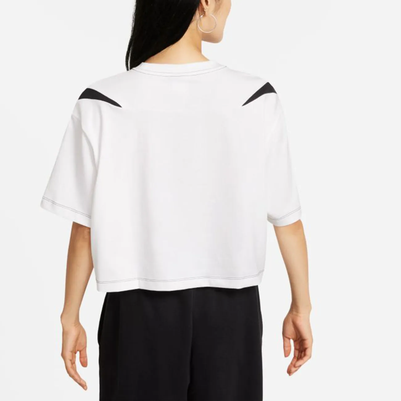 W NSW SWOOSH CROP SS TOP WHITE