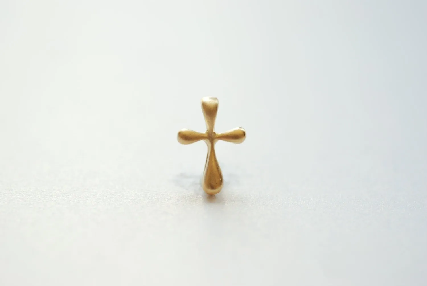 Wholesale Matte Vermeil Gold  Cross Charm Pendant- 18k gold plated over Sterling Silver Cross Charm, Gold Cross, Gold Cross Beads , 182