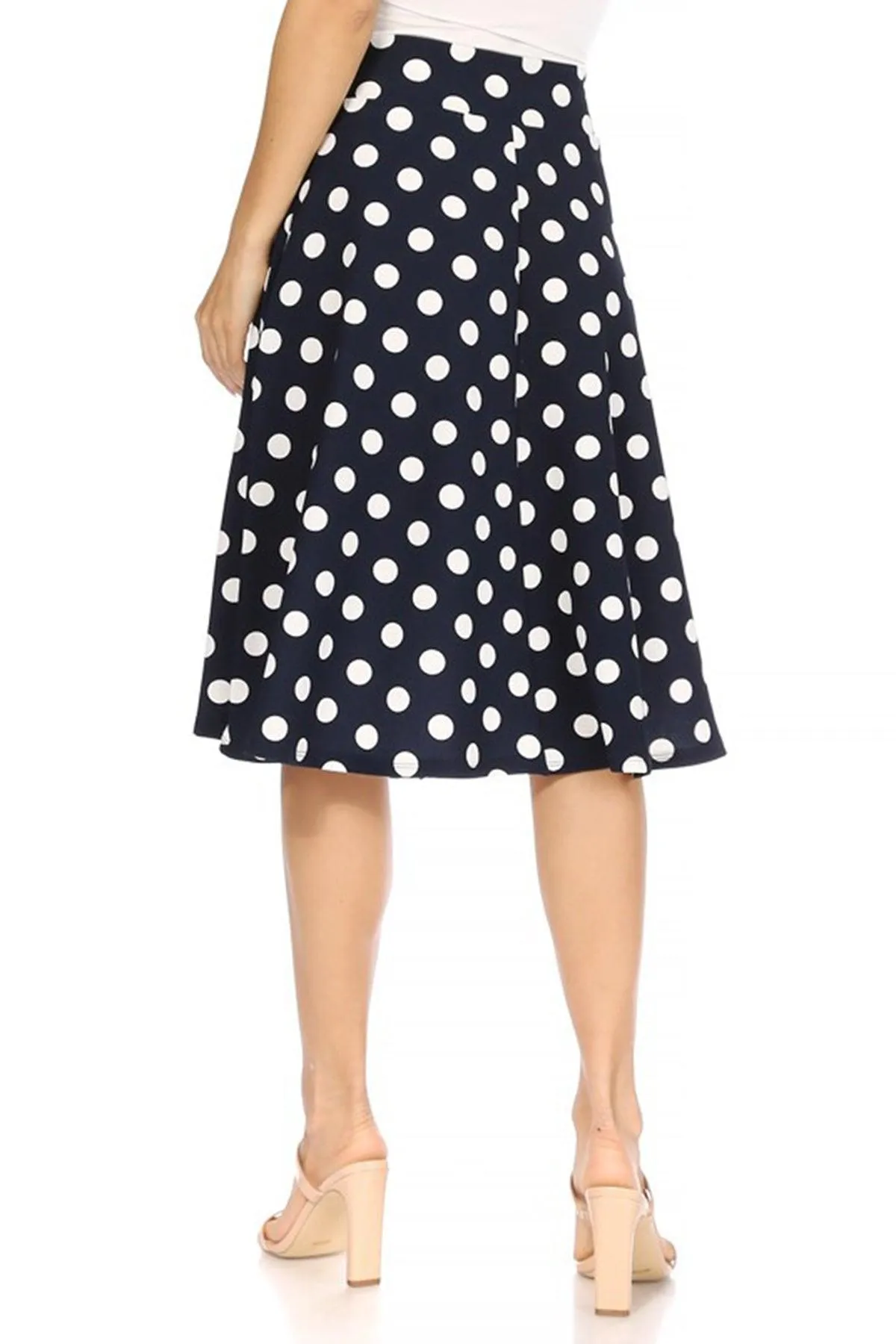 Women's Casual Floral A-line Printed High Waist Bow Tie Belted Knee Length Midi Skirt