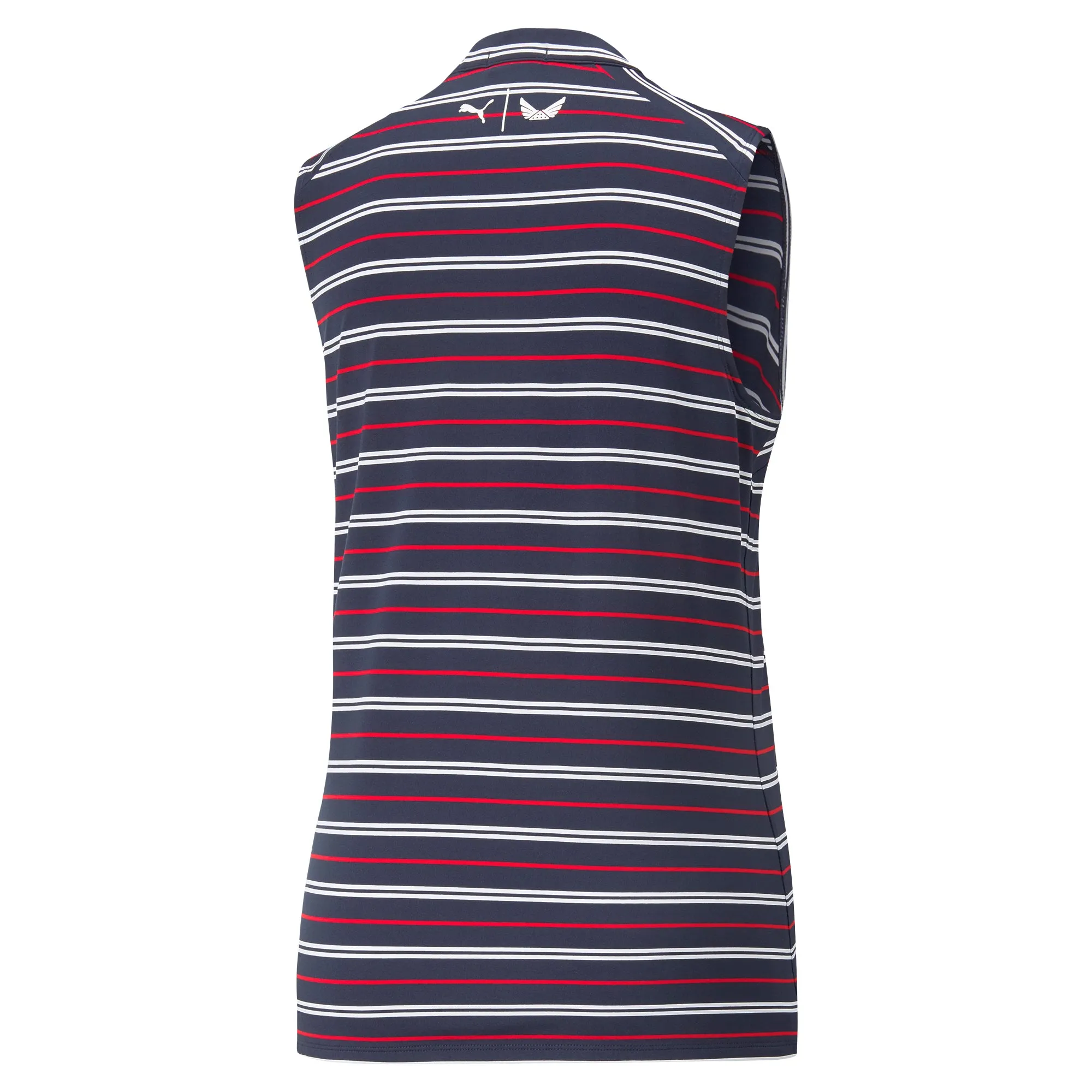 Women's Volition Striped Sleeveless Golf Polo