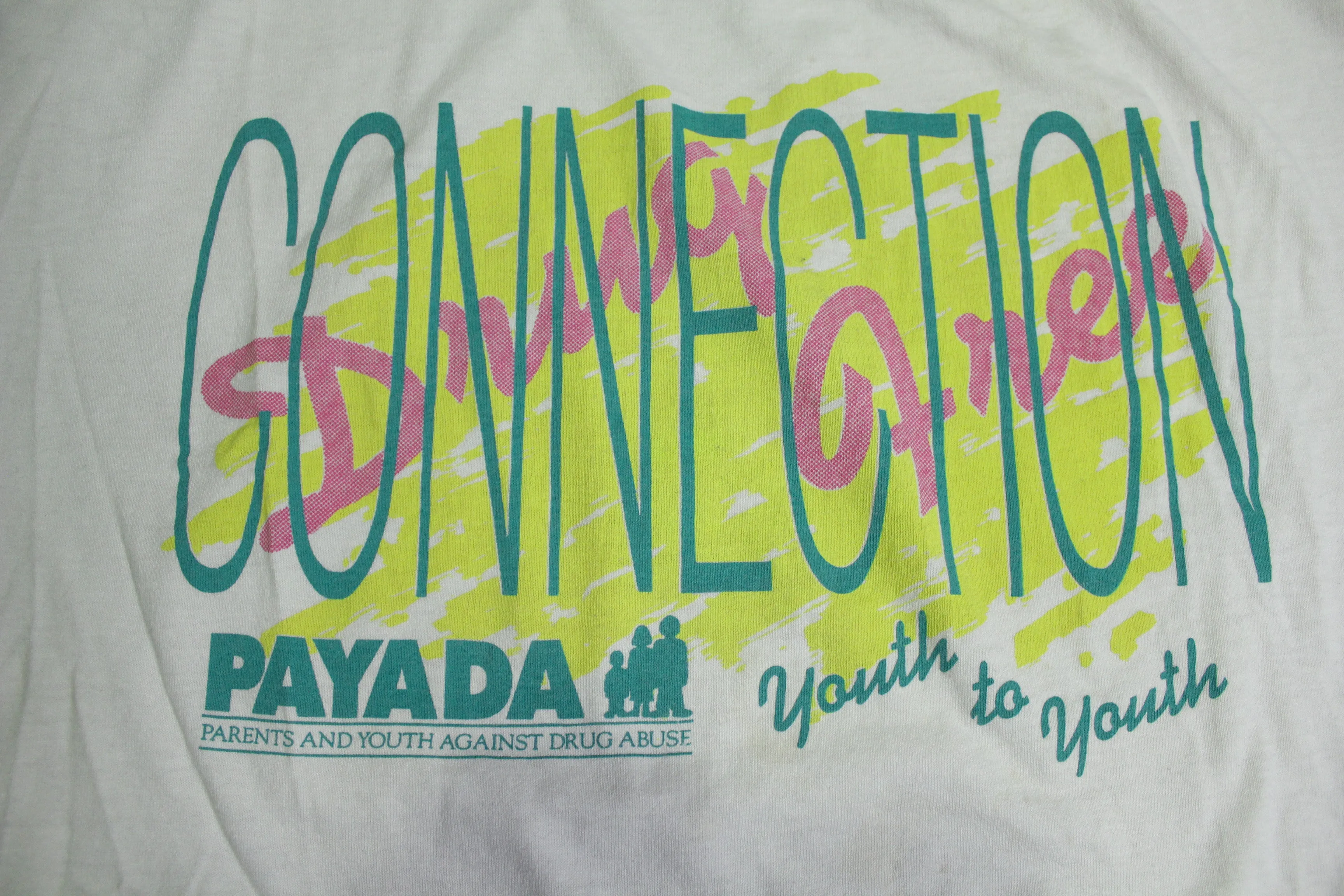 Youth Drug Free Connection Vintage 90's Distressed Screen Stars T-Shirt